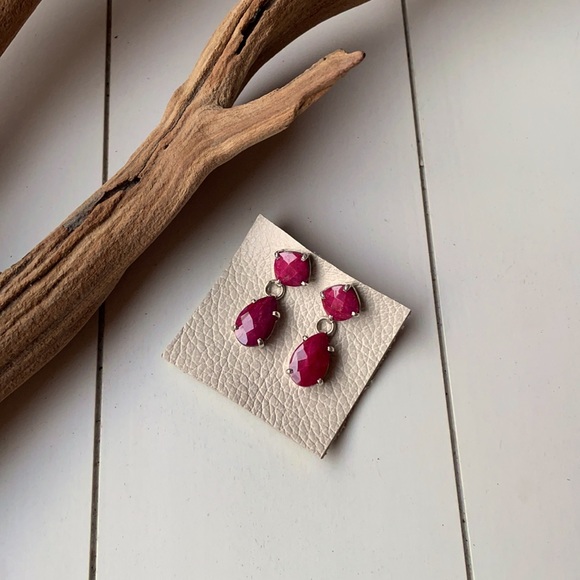 YS Gems Jewelry Ys Gems Corundum Ruby Sterling Silver Earrings